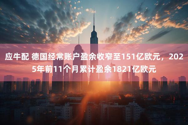 应牛配 德国经常账户盈余收窄至151亿欧元，2025年前11个月累计盈余1821亿欧元